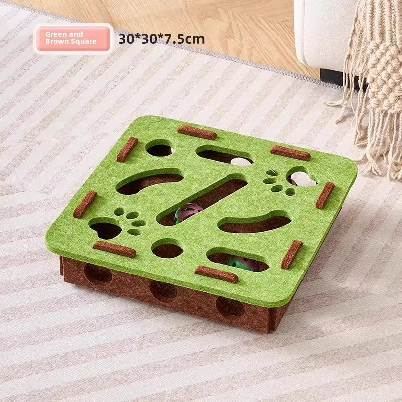 Puzzle Cat Toy Box With Ball Suede Felt Indoor Cat Exercise Entertainment Eco Friendly Gift 2026 TikTok Viral