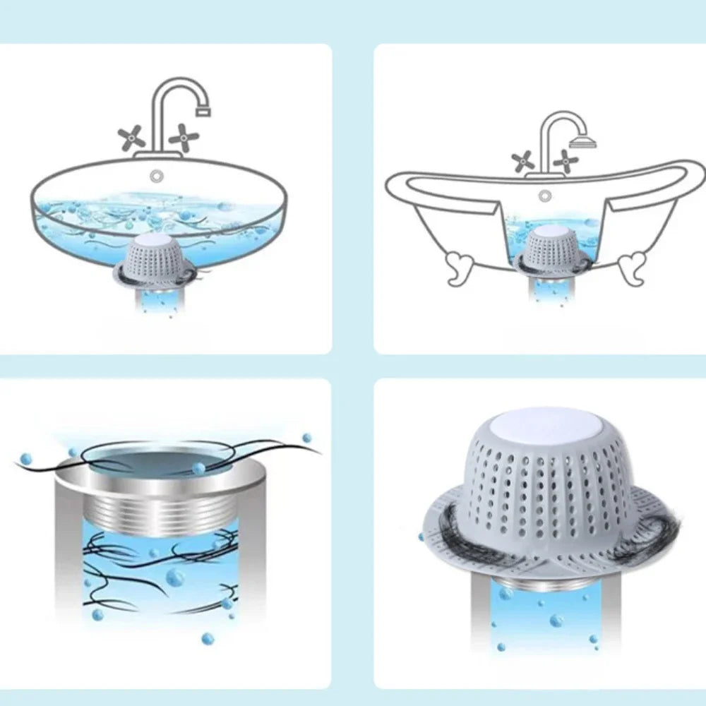 Hair Drain Catcher Collapsible Drain Protector For Bathtub Sink Shower Drains Spring Cleaning 2026 Keeps Drains Clear