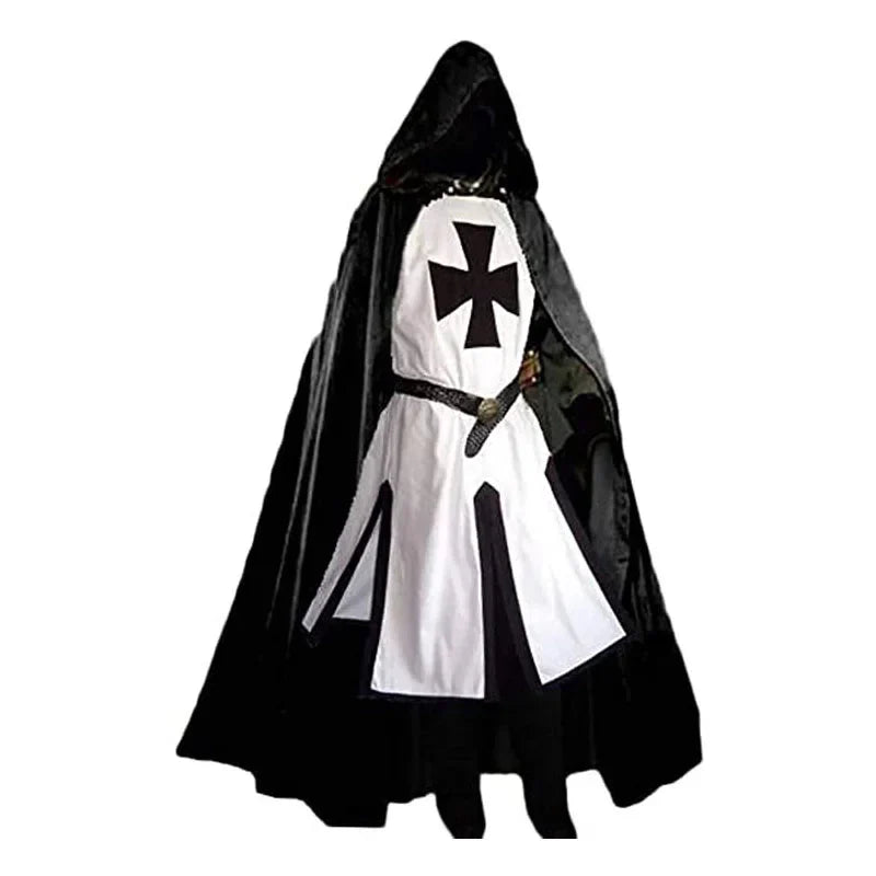 Knights Templar Crusader Cosplay Costume - Authentic Tunic & Cape Kit for Halloween