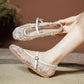 Light Women’s Ballet Flats - Mary Jane Mesh, Beaded