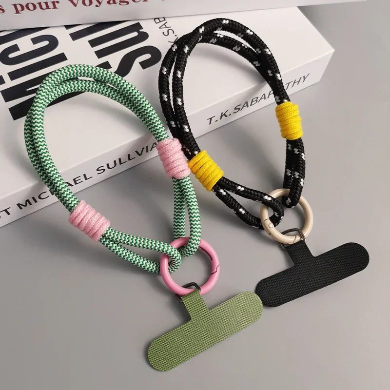 Universal Mobile Phone Lanyard with Anti-Loss Wrist Strap & Accessories - Trendy Two-Strand Design