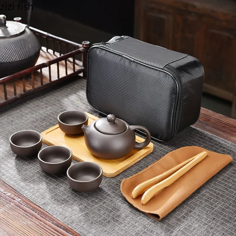 Purple Clay Travel Tea Kit Travel-Friendly Kung Fu Teaware