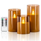 3Pcs/Kit LED Flameless Candles with Remote Control - Flickering Light for Weddings & Household Decor