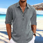 Linen Cotton Long Sleeve Casual Beach Shirt - Turn-Down Collar Social Blouse for Streetwear