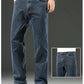 Men’s Stretchy Jeans - Wide Leg, Cotton, Business Casual