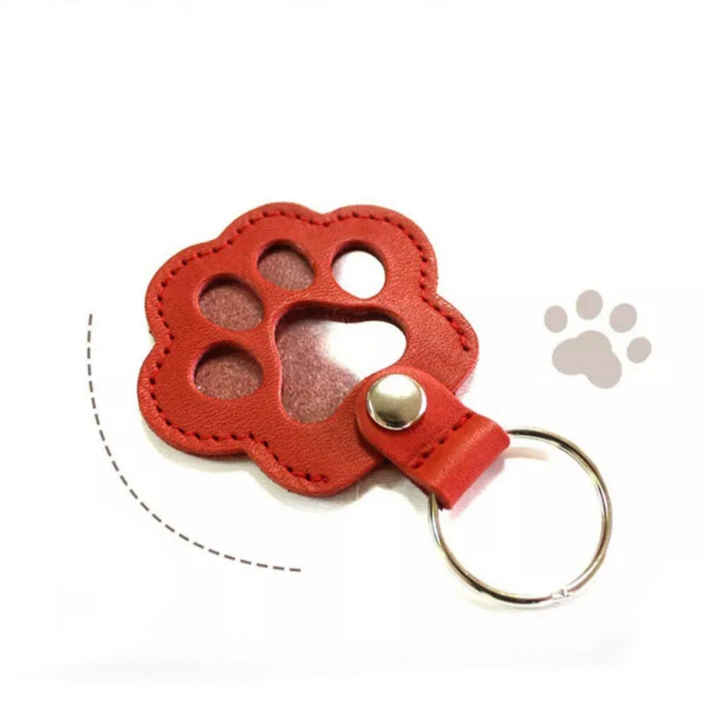 Hair Pet Keychain Paw Pendant PU Leather Hair Holder