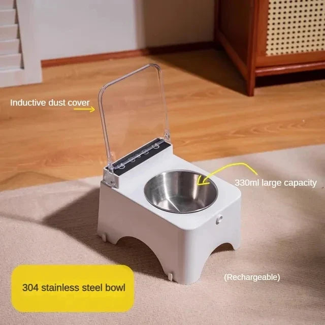 Cat Smart Feeder Infrared Auto Open Cover Dual Stainless Steel Bowls Fall 2025 Hands Free Anti Mouse Mess Free