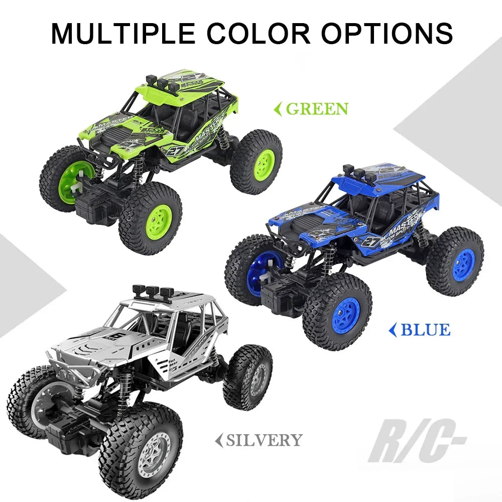 Remote2025 Edition Control Car Off Road Monster Truck Rock Crawler 4WD Dual Motors Metal Shell LED Headlights Kids Gift Fall