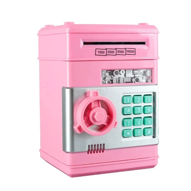 Piggy Electronic Bank Mini Safe with Password Lock - Cash Coin Saving Box for Kids, Fun Financial Gift
