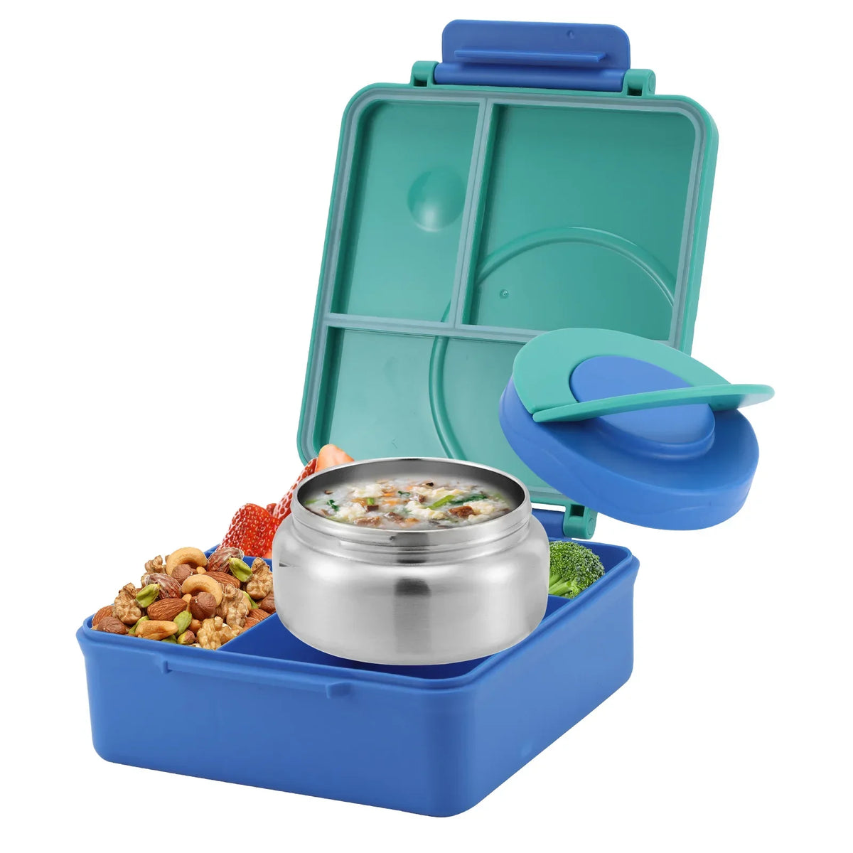 Lunch Insulated Box Four Grid With Thermal Soup Container Bento Style Back To School Fall 2025 Keeps Food Warm