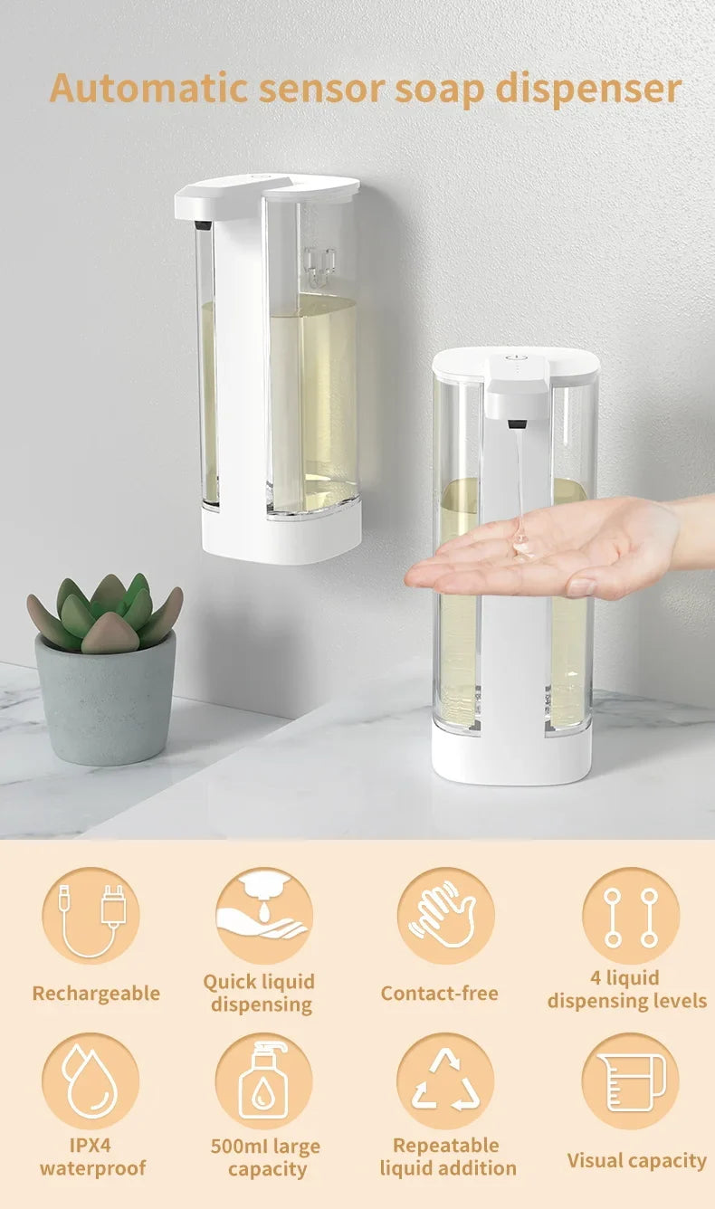 Sensor Automatic Soap Dispenser Touchless Kitchen Bathroom