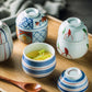 Hand Painted Japanese Ceramic Lidded Dessert Bowls Kit