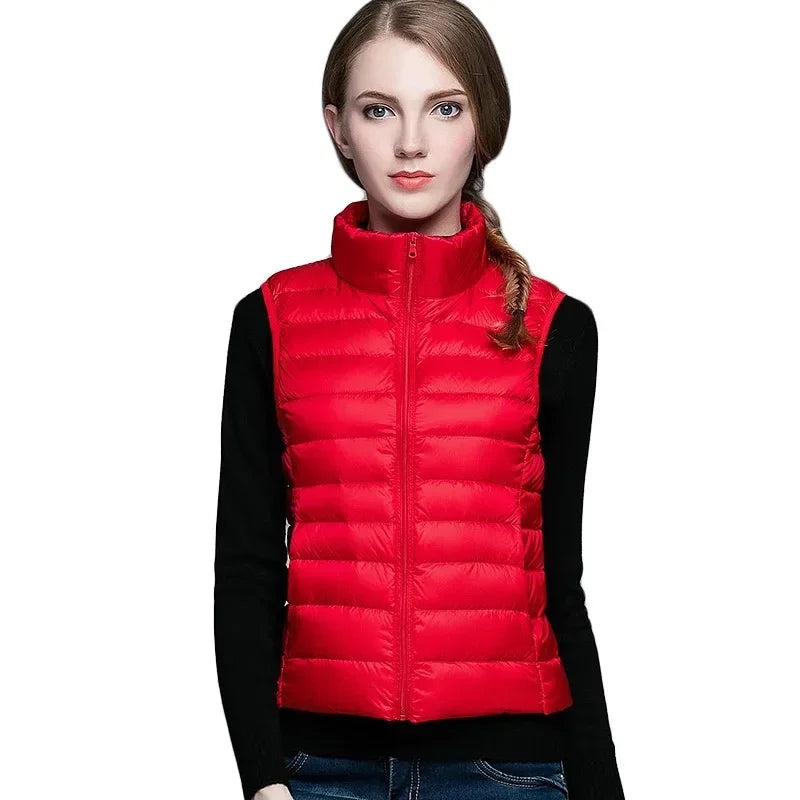 Light Women's Sleeveless Vest - Quilted Nylon, Warm