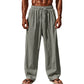 Drawstring Casual Beach Trousers - Loose Cozy Solid Color Pants for Summer