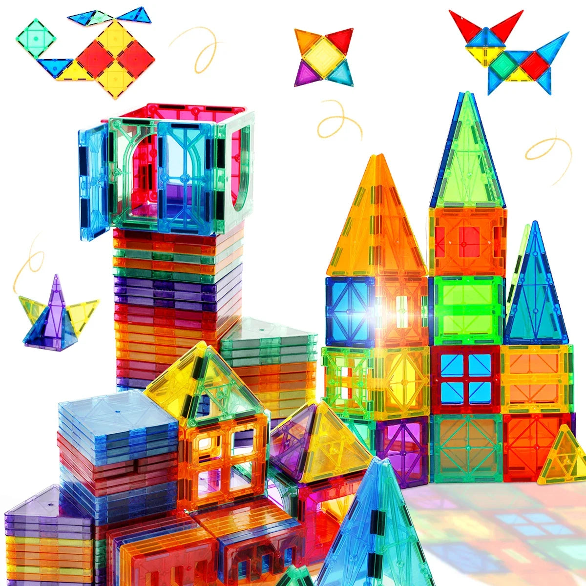 Magnetic Building Tiles Kit for Toddlers - Montessori Educational Toys for Boys and Girls Aged 3 and Up