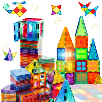 Magnetic Building Tiles Kit for Toddlers - Montessori Educational Toys for Boys and Girls Aged 3 and Up