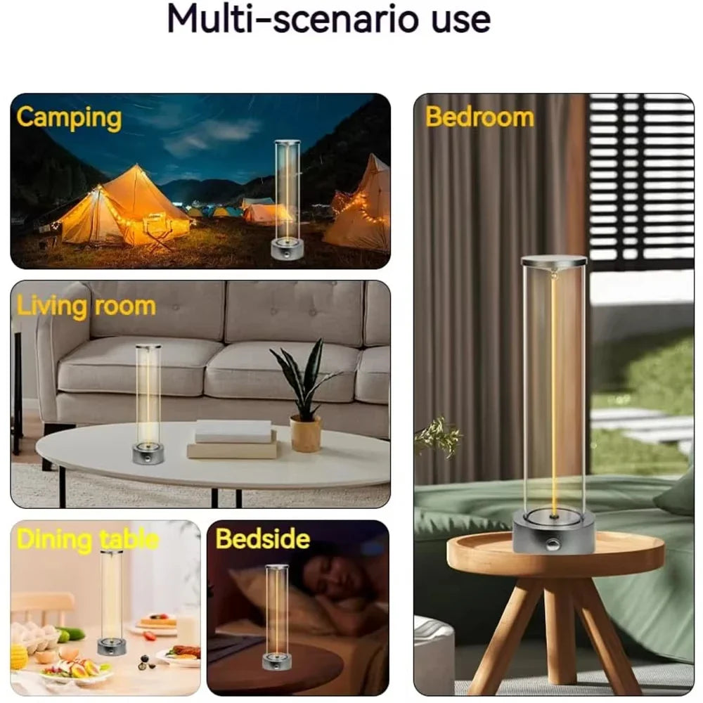 Cordless LED Table Lamp - Battery-Powered Magnetic Design, Touch Sensor, Dimmable for Bedroom