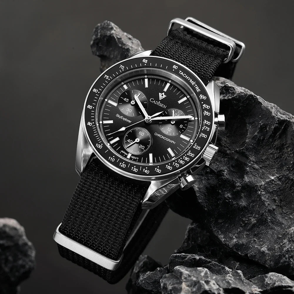 Chronograph Quartz Canvas Watch With Sapphire Crystal