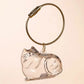 Hair Dog Keepsake Keychain Pendant Clear Resin Charm
