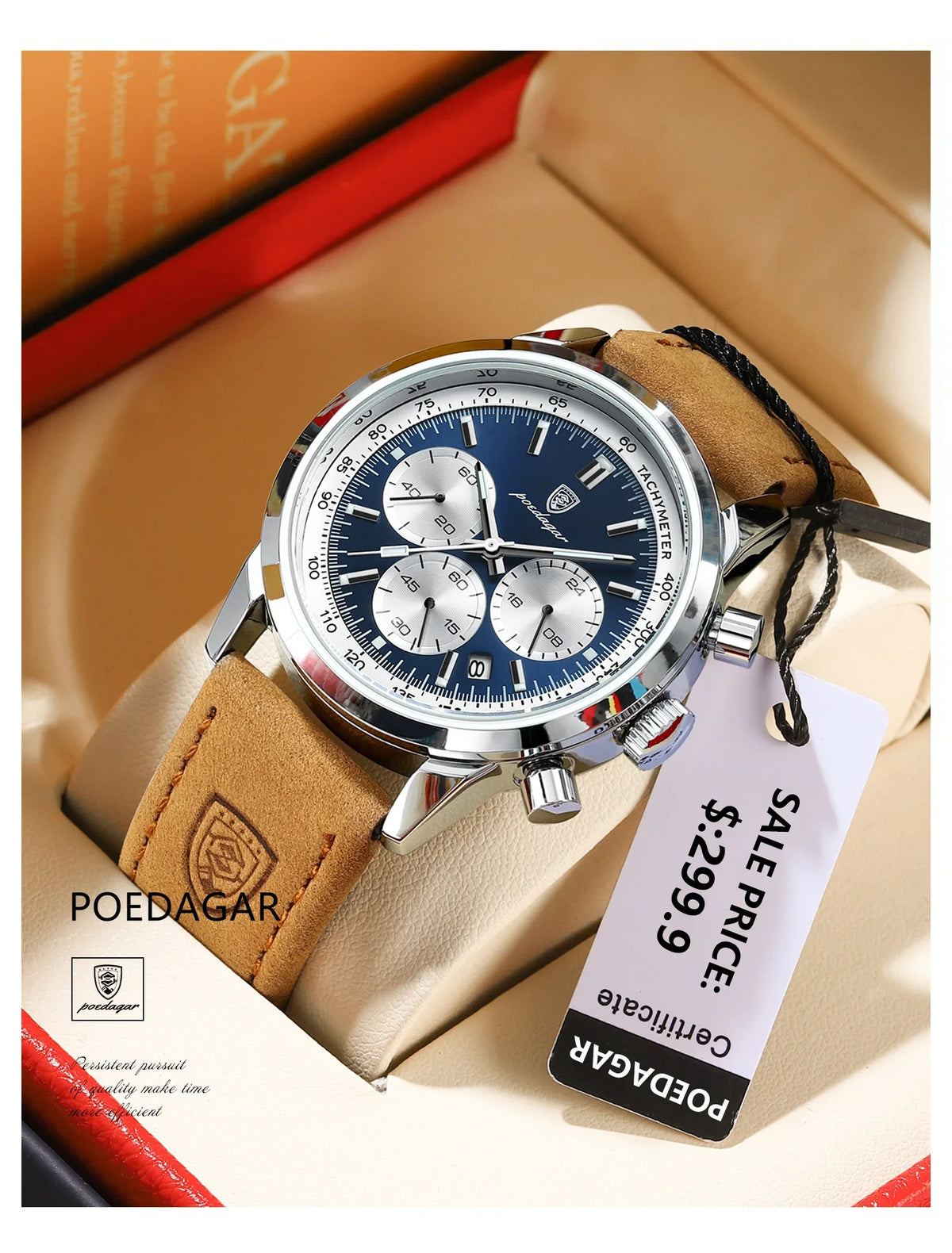 Quartz2025 Edition Watch Leather Chronograph Military Style