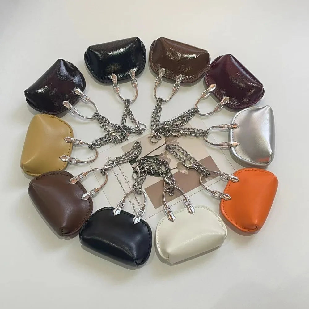 1+1 Free Birkin Inspired Mini Hand Bag - Compact Shell Coin Bag Charm Keychain