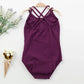 durable double-strap camisole, cross-back, cotton, gymnastics and ballet training – Breathable girls' leotard