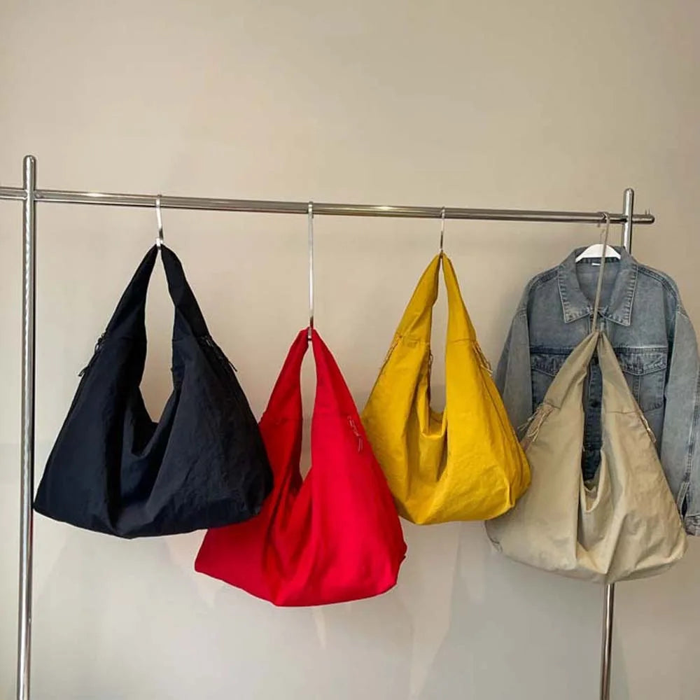 Light Multi-Use Women Shoulder Bag - Slouchy Nylon