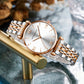 women's Timeless rose gold quartz wristwatch - stainless steel water-resistant minimalist round dial
