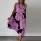 Floral Maxi Dress for Women, Sleeveless Long Dress in Breathable Fabric with Boatneck Neckline and Flattering Fit-3