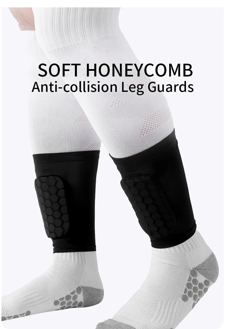 Football Shin Guard Sleeve Covers - Light Elastic Protective Leg Sleeves for Men Women and Teens
