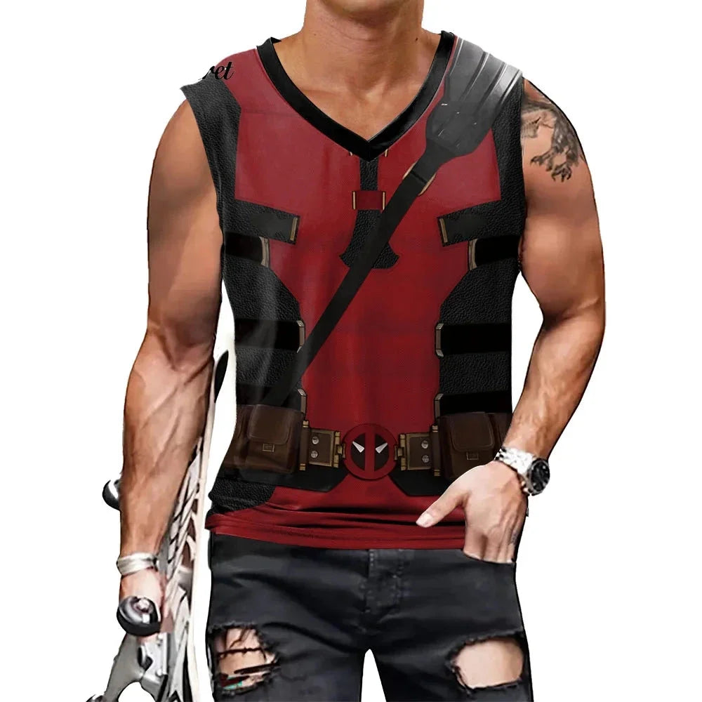 Deadpool & Wolverine Inspired Superhero Compression Tank Top - Great for Cosplay