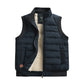 Men's Warm Puffer Vest - Quilted Slim, Lamb Velvet, Winter
