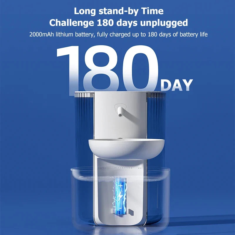 Automatic Pet Water Dispenser Battery-Powered Cordless Cat Dog Fountain Dumping Water Change Fall 2025 Fresh Water