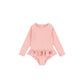 long sleeve one-piece, plaid print, strawberry sequin accents, polyester, nylon, for summer – Light Girls Swimsuit