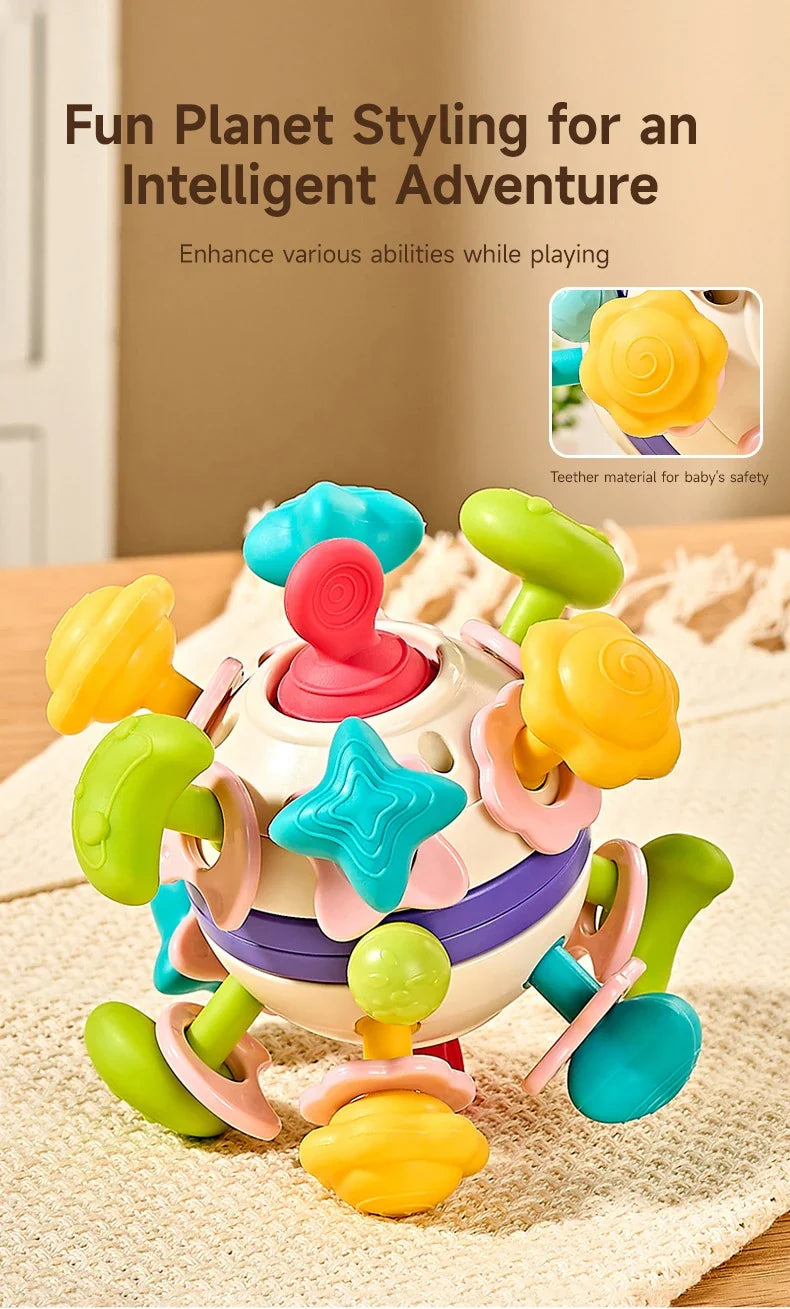 Teether Baby Rattle Hand Grip Sensory Ball Toy Newborn