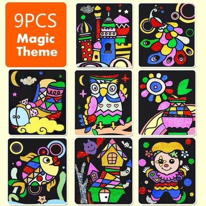 DIY Creative Magic Transfer Painting Craft Kit for Kids - Educational Arts & Crafts Learning Toy, Cartoon Drawing Fun  20x17cm (7.8x6.6 inch)