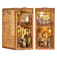 Book DIY Nook Kit Wooden Miniature Shelf Insert Roombox Dollhouse Model Holiday 2025 Cozy Library Gift