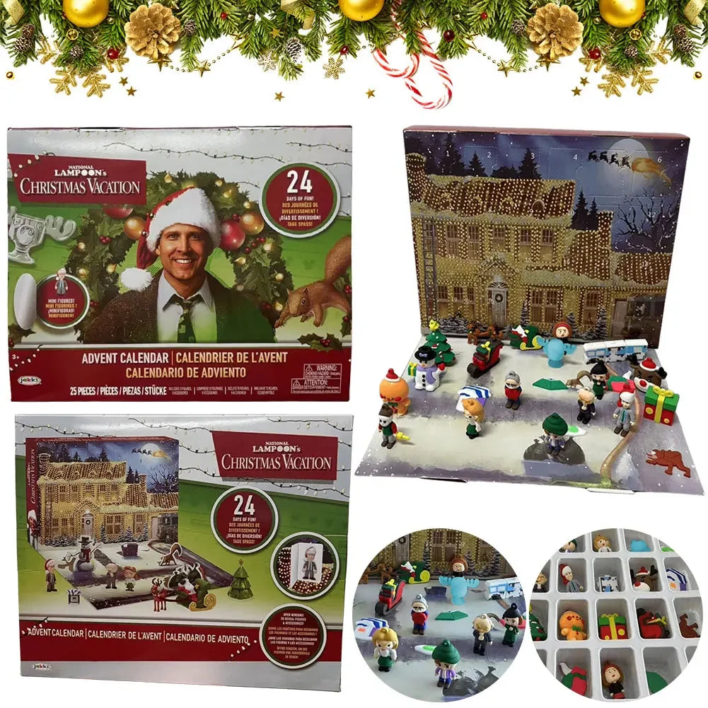 Calendar Advent 24 Days 3D Figures Christmas Countdown Gift