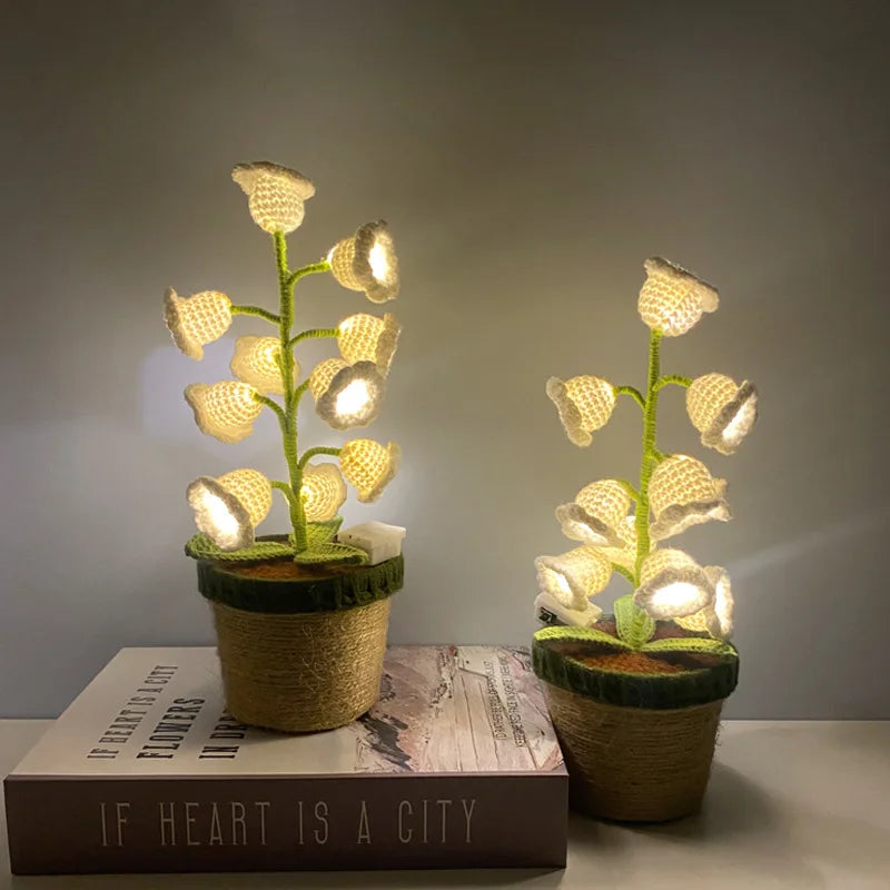 Lily Knitted Of The Valley Cotton Rope Pot Lamp Cozy