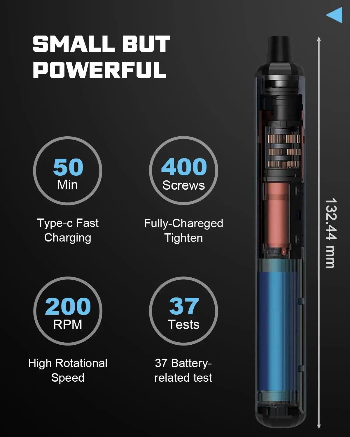 Accurate Motor-Driven Screwdriver Kit - 5 Torque Settings, Magnetic Bits, Household Tools for Electronics Repair