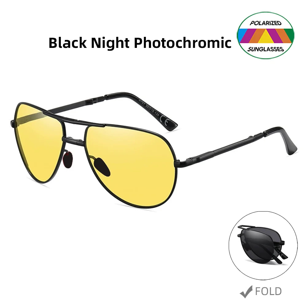 Sunglasses Aviator Foldable Metal Pilot Style Polarized UV400 Sun Glasses, Summer 2026 Trend, All-Day Comfort