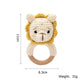 Crochet Wooden Animal Teether Rattle Newborn Sensory Toys