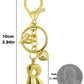 Keychain Personalized Gold Bubble Letter Bag Charm Gift
