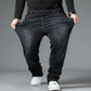 Relaxed Oversized Men's Jeans - High Waist, Stretch Denim
