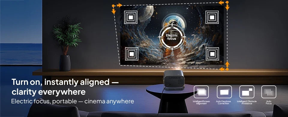 Android2026 Edition Projector A12 Mini 4K Ready 350 ANSI Lumens WiFi 6 Built In Speaker Back To School