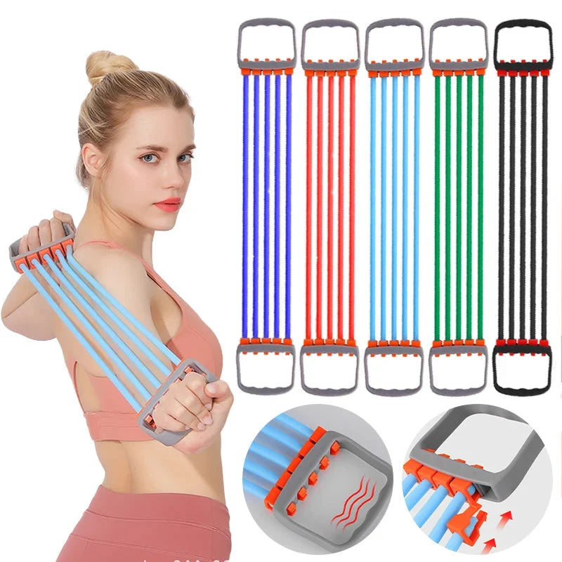 Rubber Tube Chest Expander Fitness Equipment - Flexible Resistance for Arm & Pectoral Training