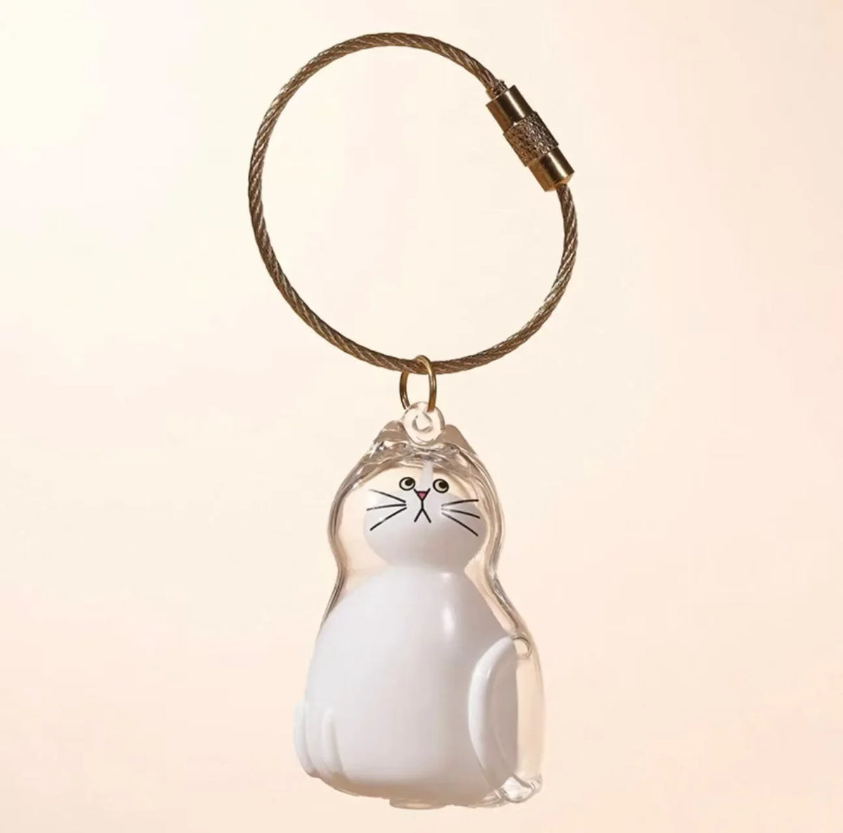 Hair Dog Keepsake Keychain Pendant Clear Resin Charm