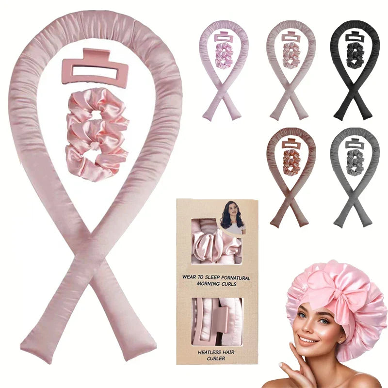 Heatless2025 Edition Hair Curlers Silk Headband Ribbon Rollers Overnight No Heat Styling Device Sleep Curls