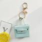 Free 1+1 Birkin Inspired Mini Hand Bag - Solid Color PU Leather Coin Bag Keychain Charm