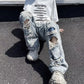 Relaxed Oversized Mens Jeans - Ripped Straight Leg Denim